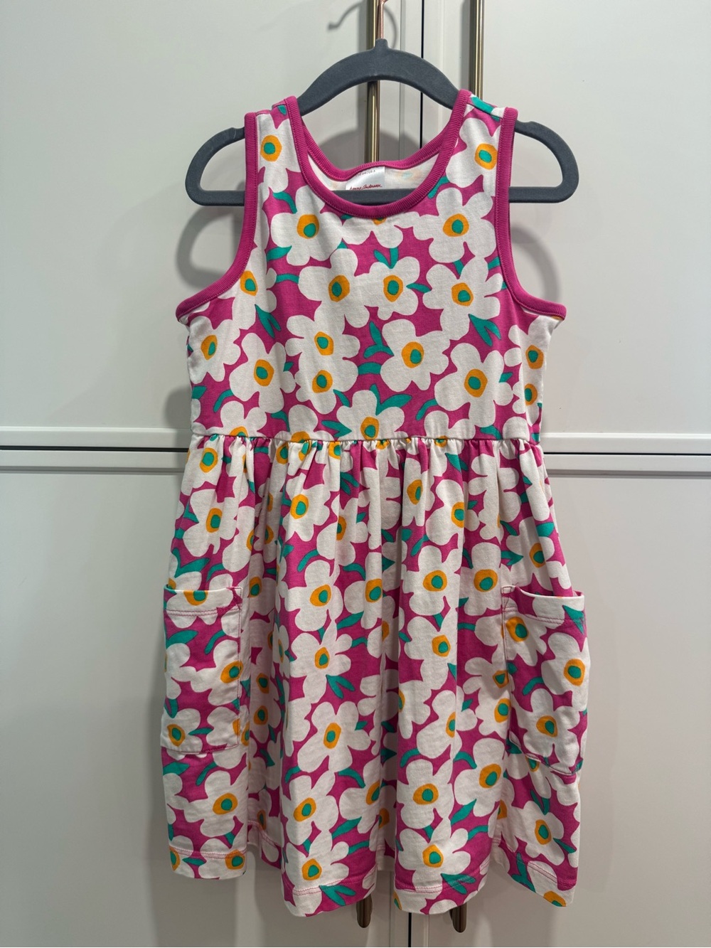 Hanna Andersson Bright Pink Floral Tank Dress